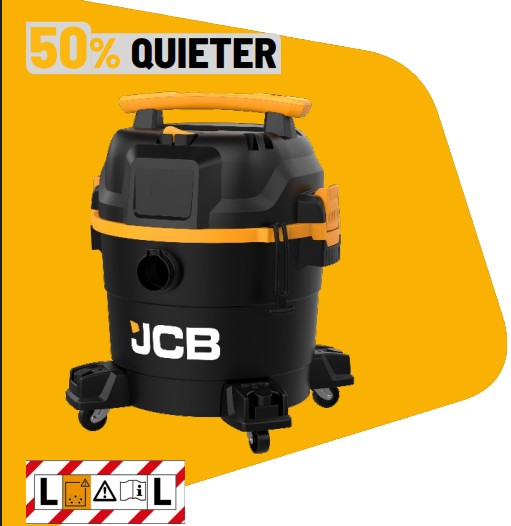 JCB 230V 34L L-CLASS SILENT WET & DRY VACUUM